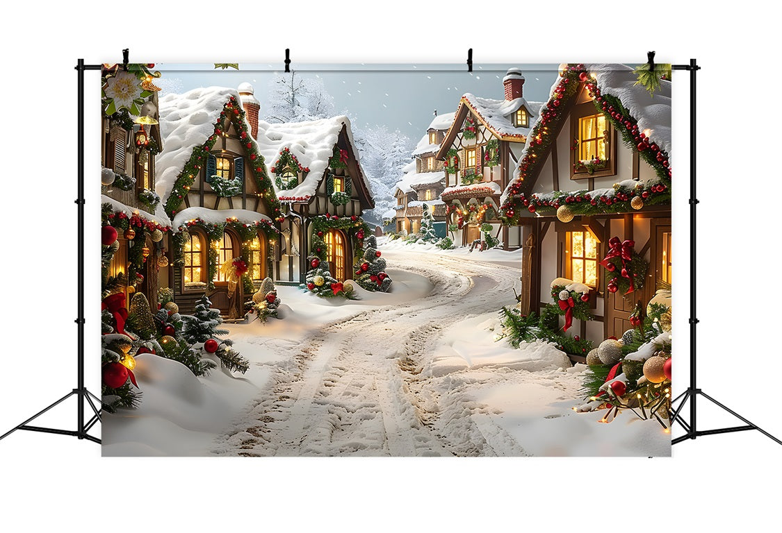Toile de fond de Noël Chemin Enchanté du Village RR7-636