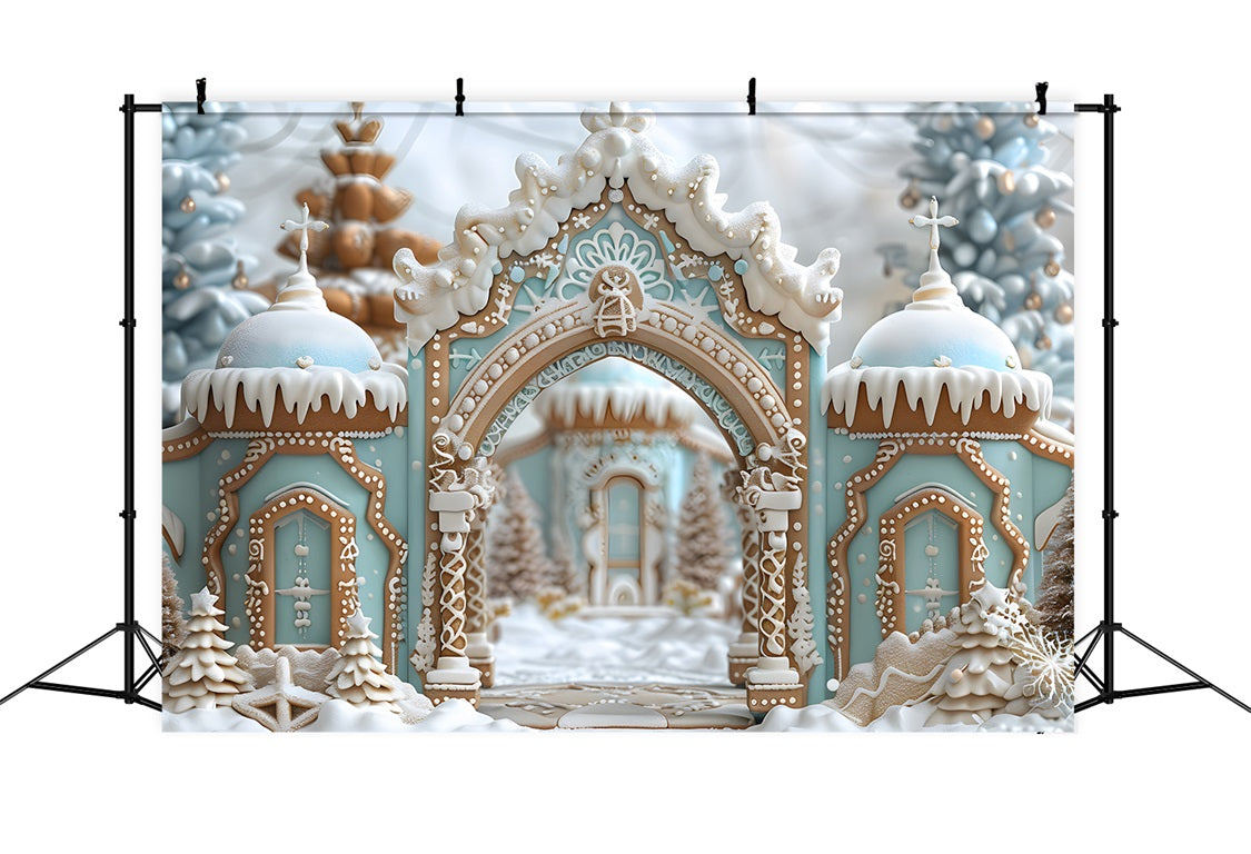 Toile de fond de Noël Arche du Palais en Pain d’Épice RR7-660