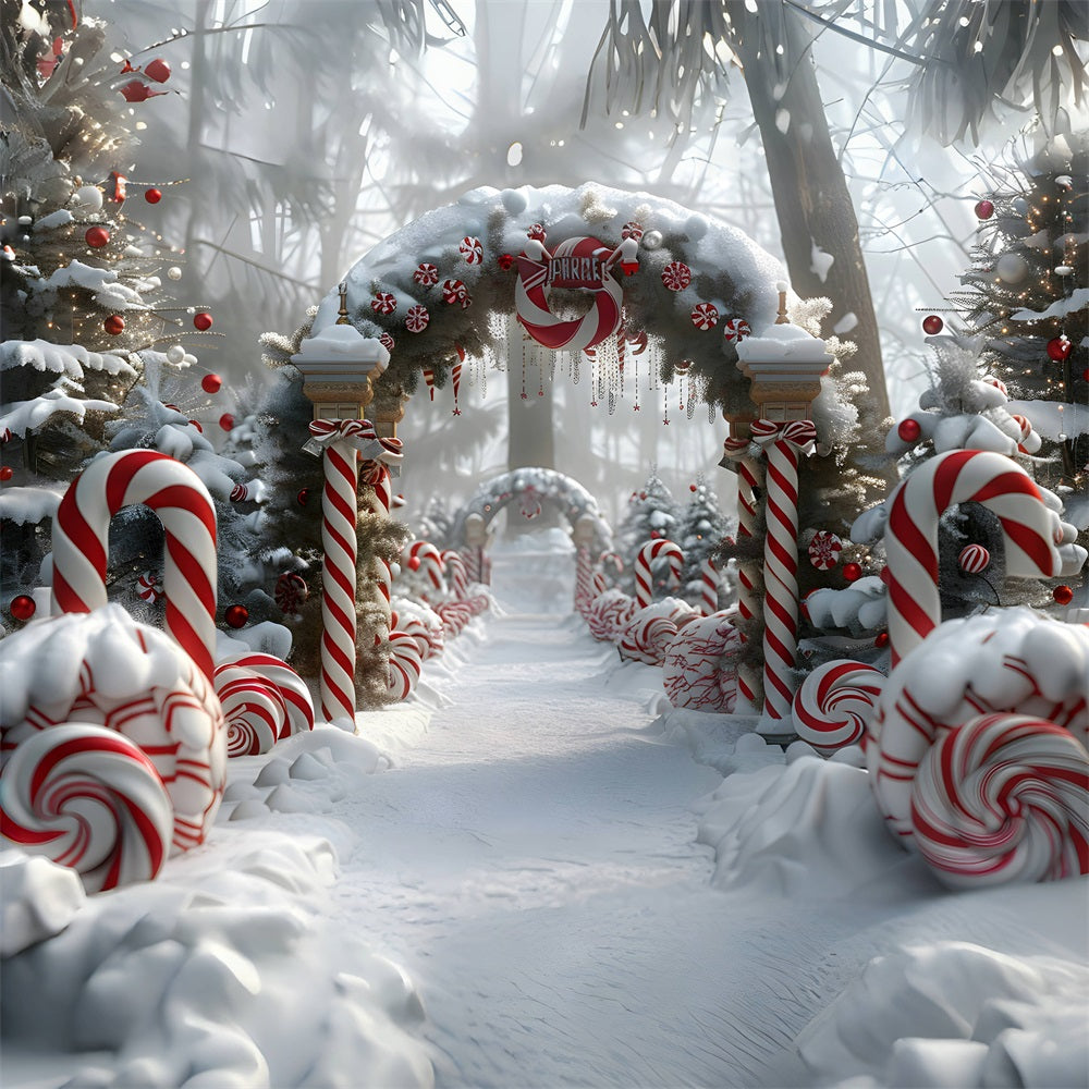 Toile de fond de Noël Arche de Bonbons à la Menthe Poivrée RR7-673
