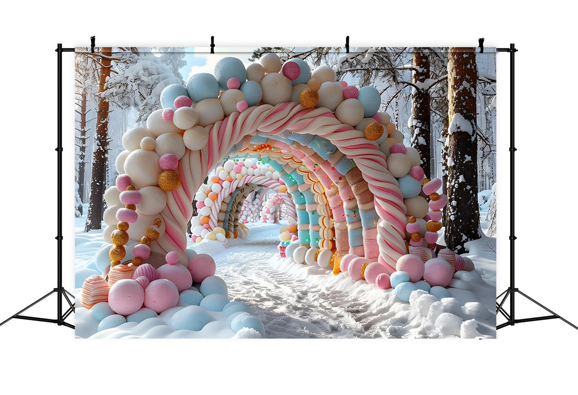 Toile de fond de Noël Arche du Pays des Bonbons avec Délices Givrés RR7-703