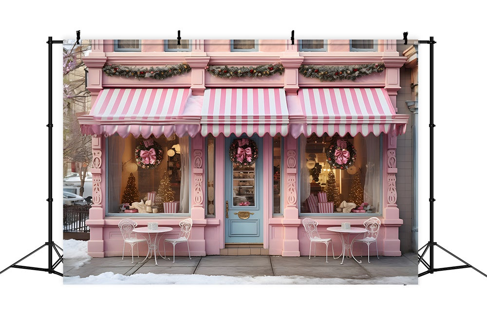 Toile de fond de Photographie avec Boutique de Noël Rose RR7-764