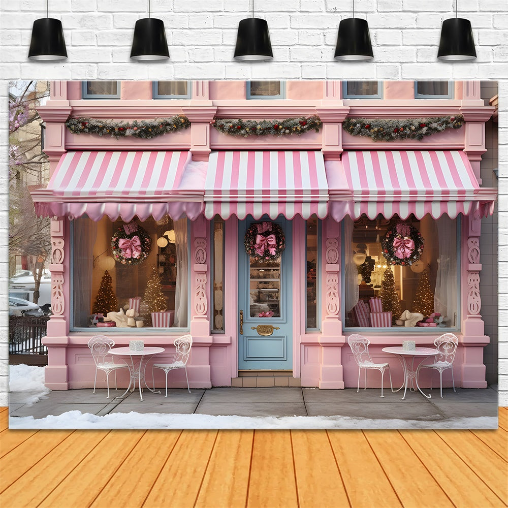 Toile de fond de Photographie avec Boutique de Noël Rose RR7-764