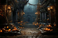 Toile De Fond Halloween - Château Gothique Vintage 2.1x1.5 M - Décoration Fête, Photomaton, Studio Photo - 10