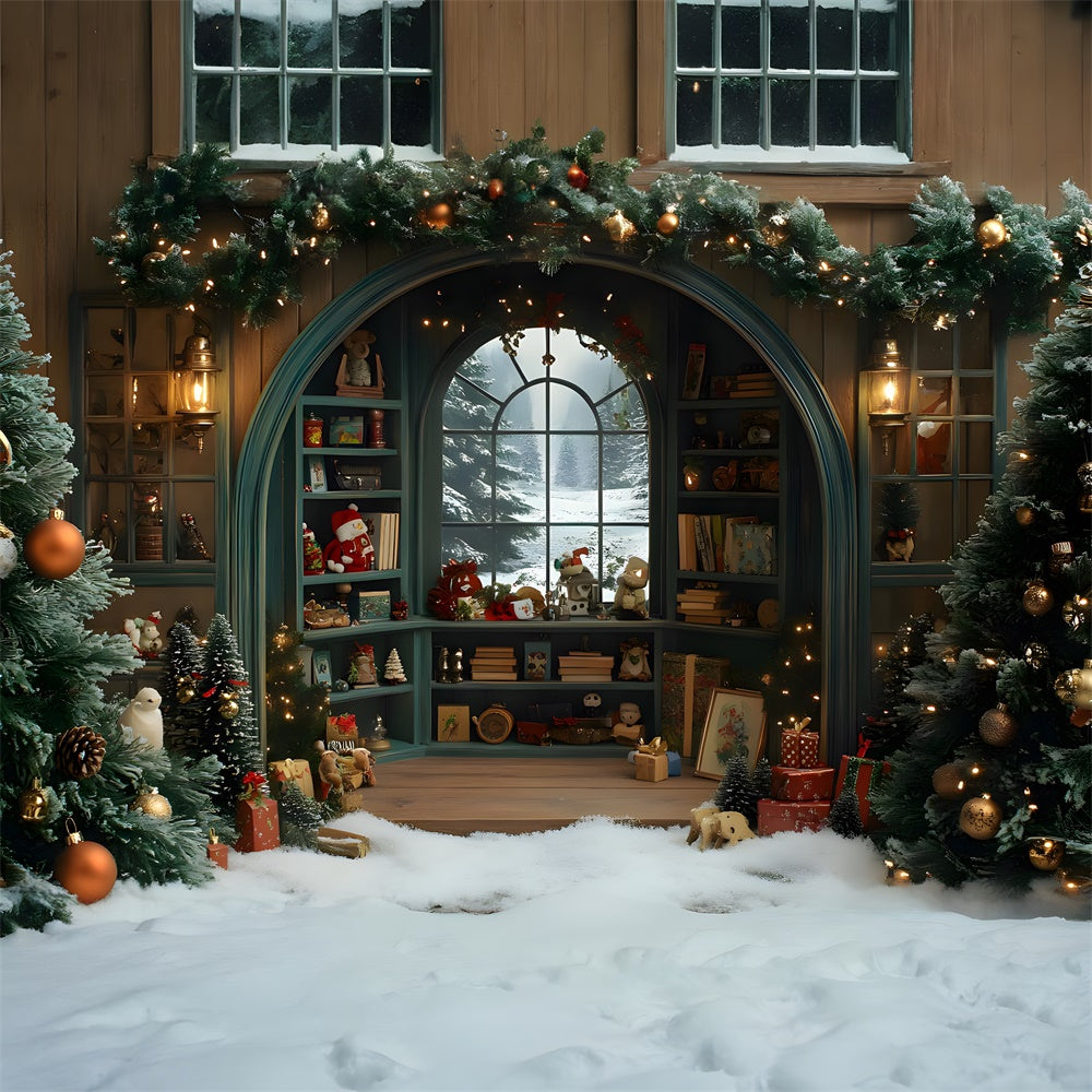 Toile de fond Chambre de Jouets Vue Neige de Noël RR8-108