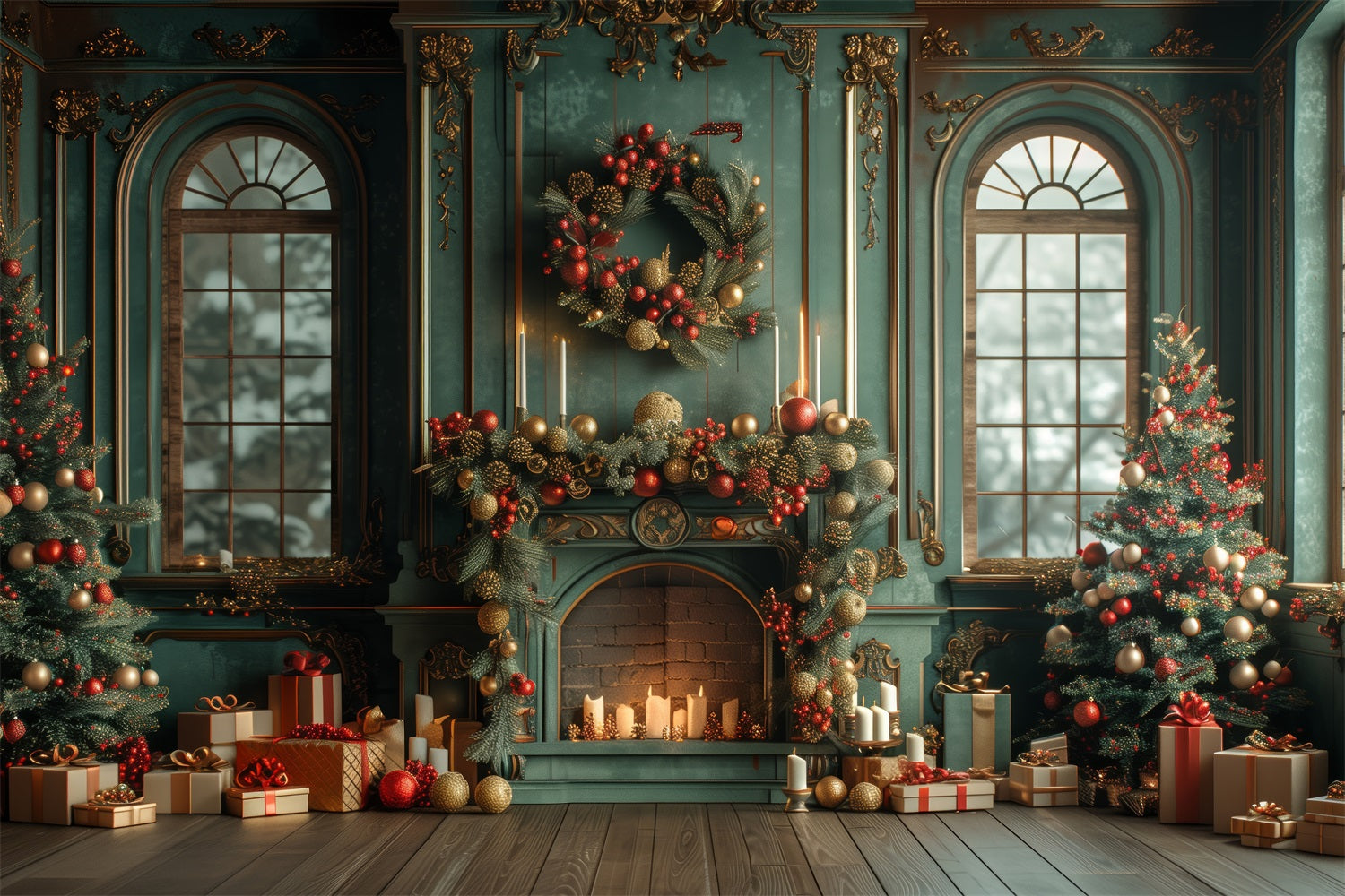 Toile de Fond de Grand Salon Régale de Noël RR8-170