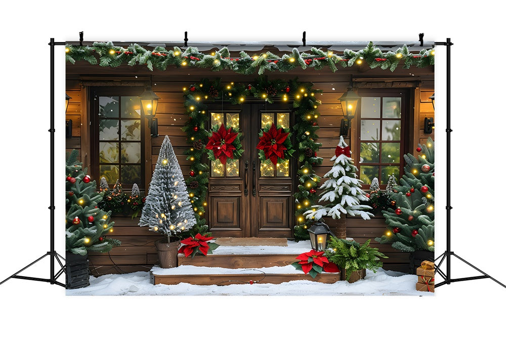 Toile de fond Porte Lumières Sapins de Noël Nocturnes RR8-19
