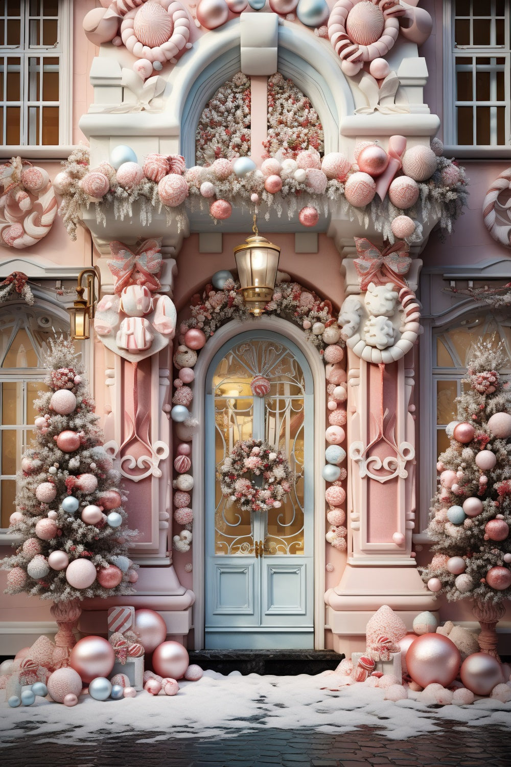 Toile de Fond Magique de Porte de Bonbonnière de Noël RR8-190