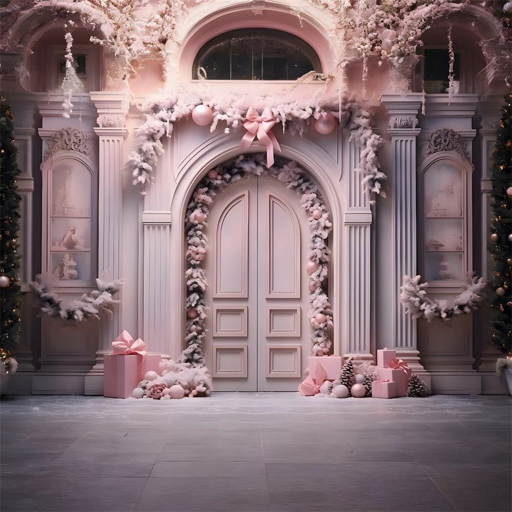 Toile de Fond Élégante d'Arche Rose de Noël RR8-193