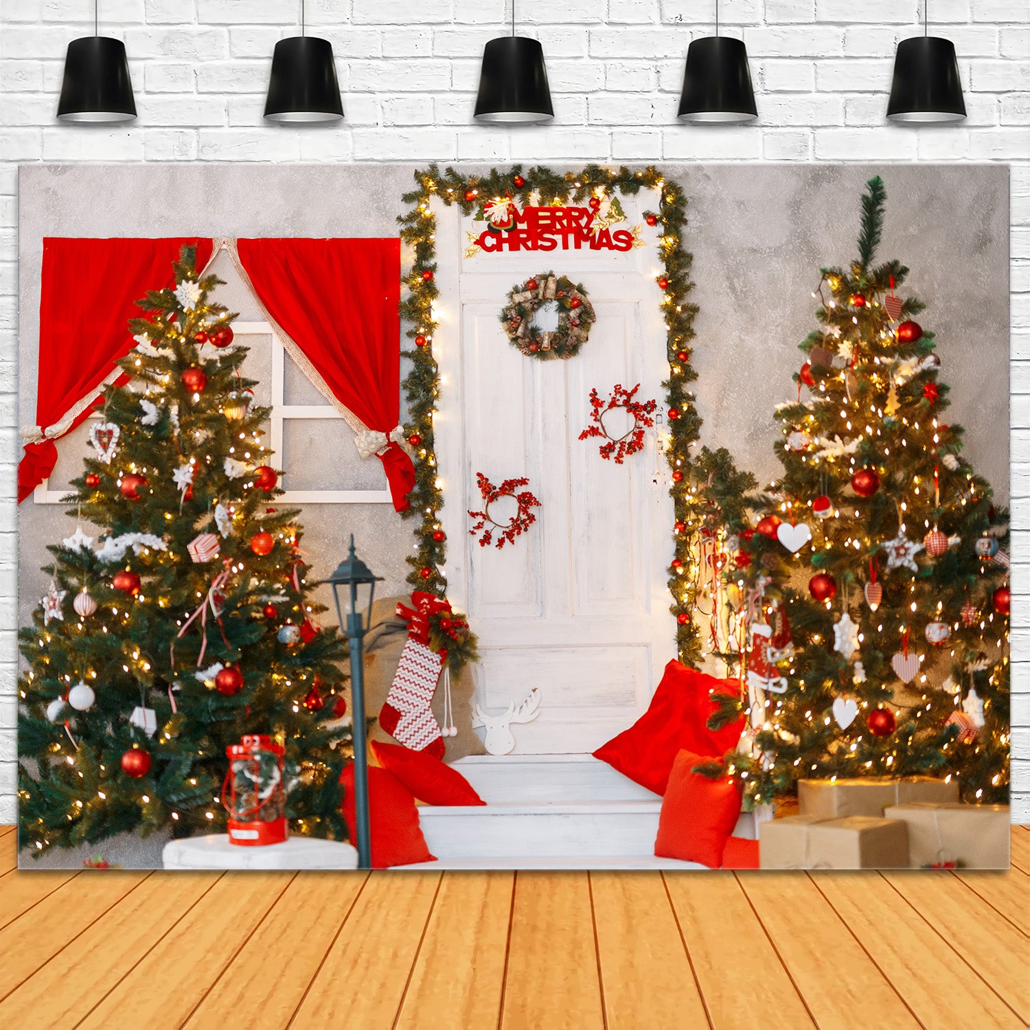 Toile de Fond Ambiance Décorative de Joyeux Noël RR8-221