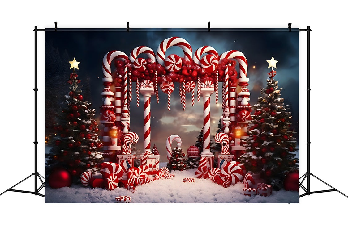 Toile de Fond Magique de Porte en Sucre d'Orge de Noël RR8-229