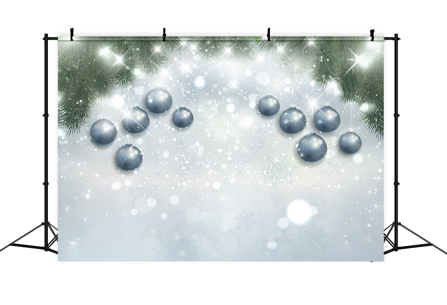 Toile de fond de Noël Feuilles de pin Boule décorative RR8-272