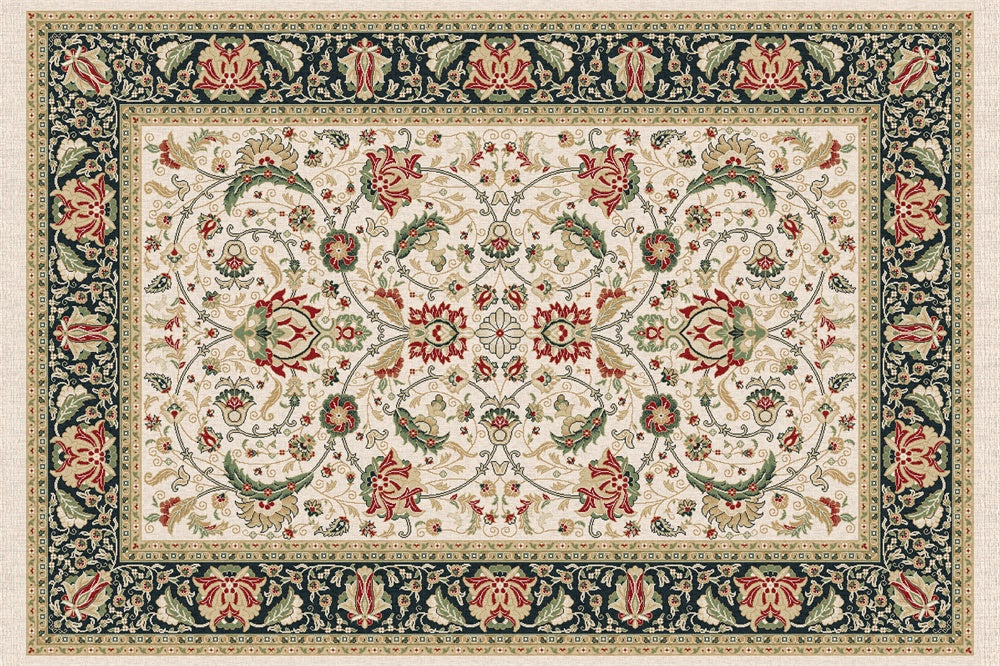 Toile de Fond Sol avec Tapis au Motif Floral Intriqué RR8-297
