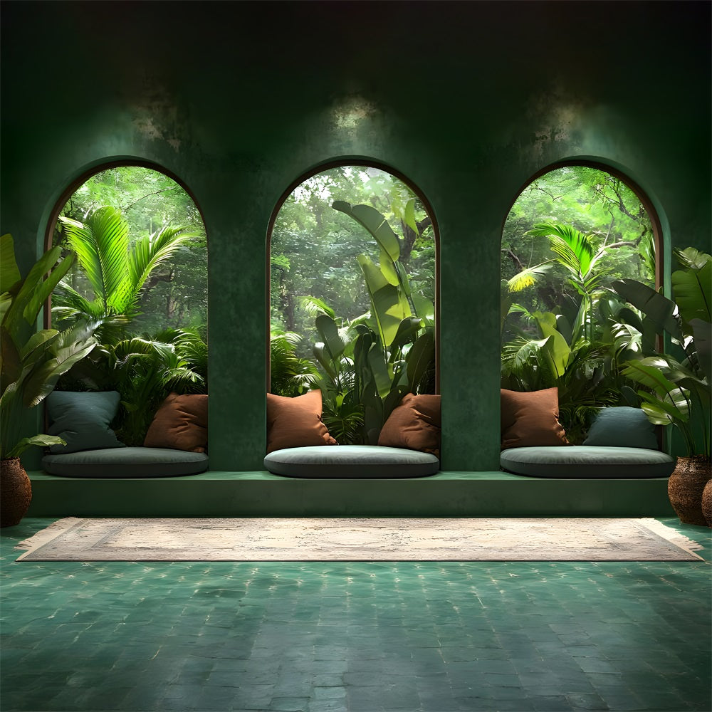 Toile de Fond Oasis Jungle Tropicale Bohème RR8-409