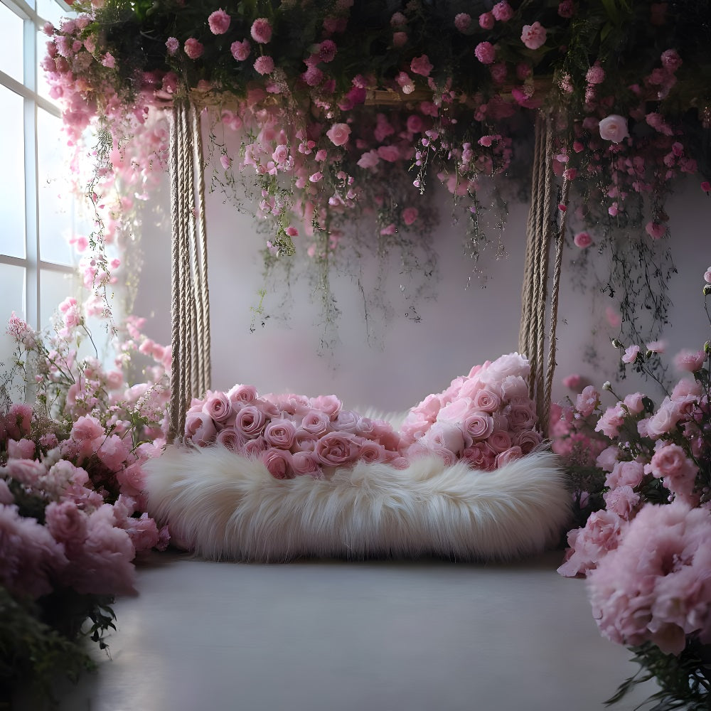 Toile de Fond Balançoire Florale Romantique Bohème RR8-429