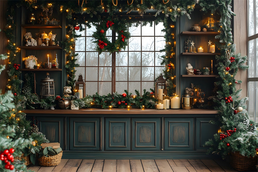 Toile de fond Cuisine Illuminée de Noël RR8-43