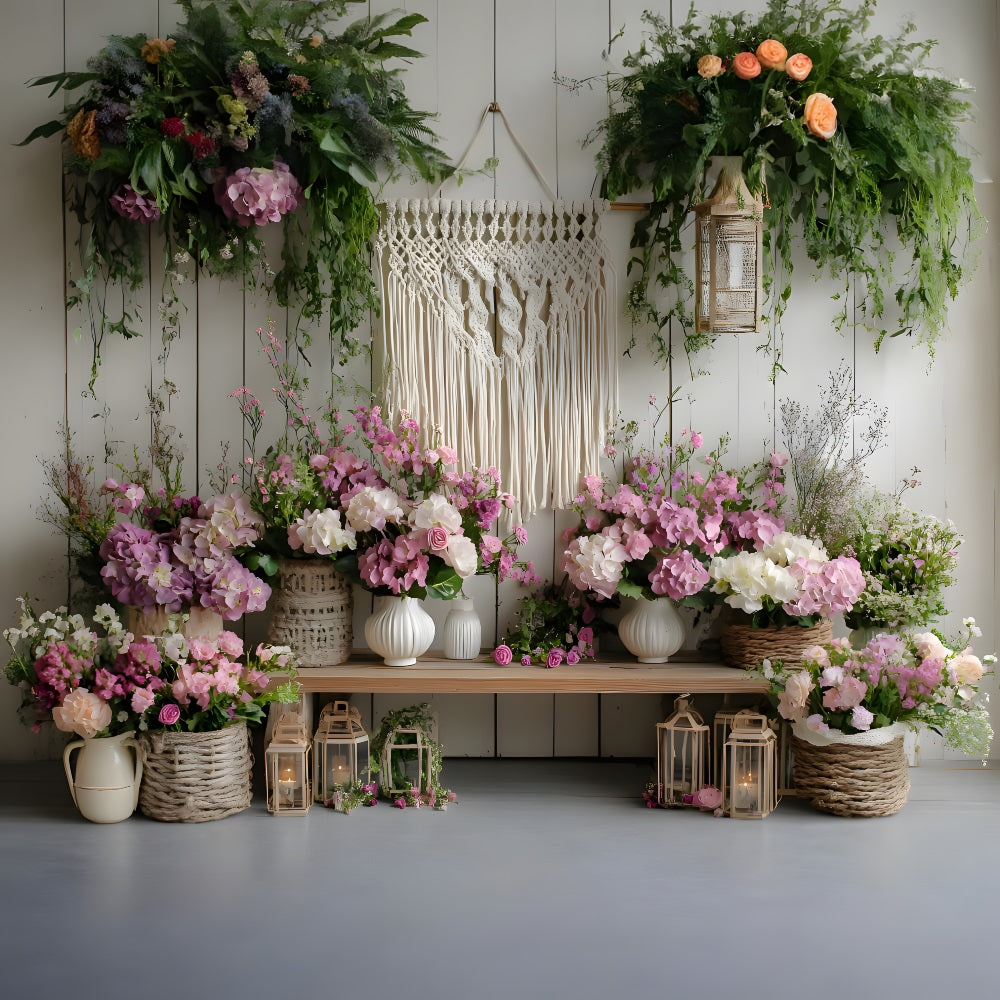 Toile de Fond Mur Floral Bohème RR8-436