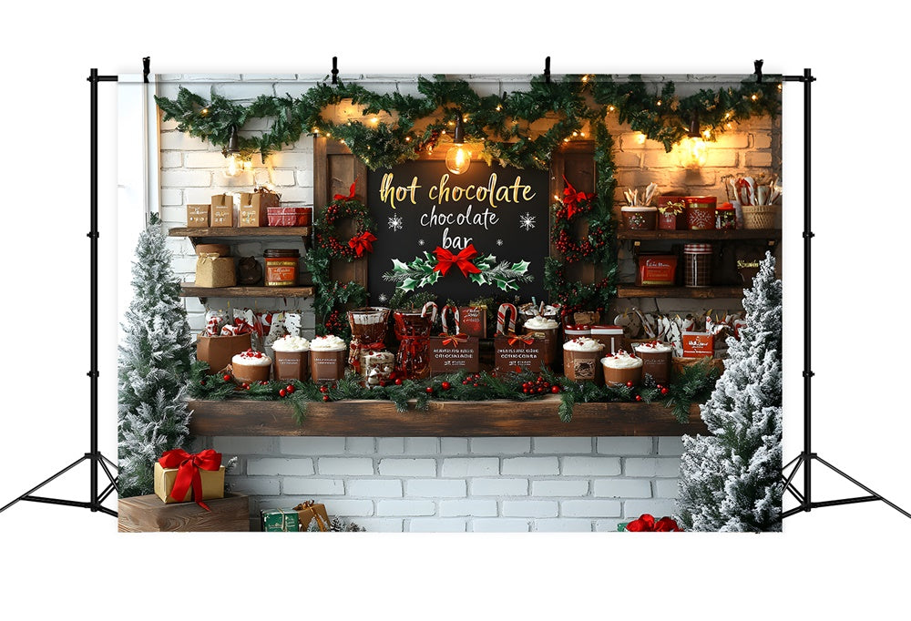 Toile de fond Bar à Chocolat Chaud de Noël RR8-44