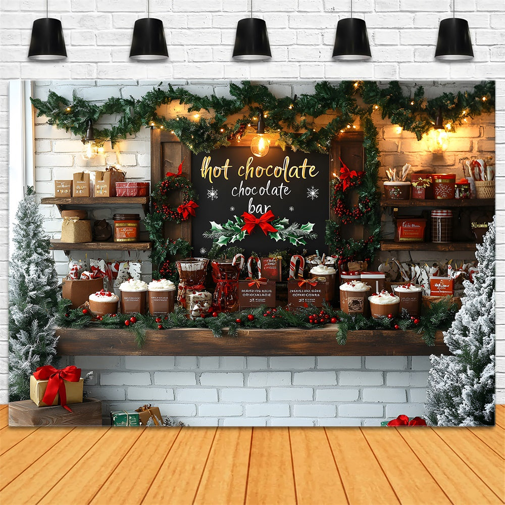 Toile de fond Bar à Chocolat Chaud de Noël RR8-44