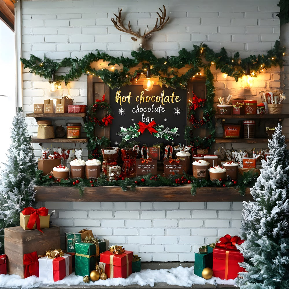 Toile de fond Bar à Chocolat Chaud de Noël RR8-44