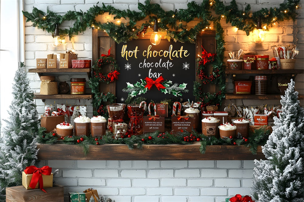 Toile de fond Bar à Chocolat Chaud de Noël RR8-44