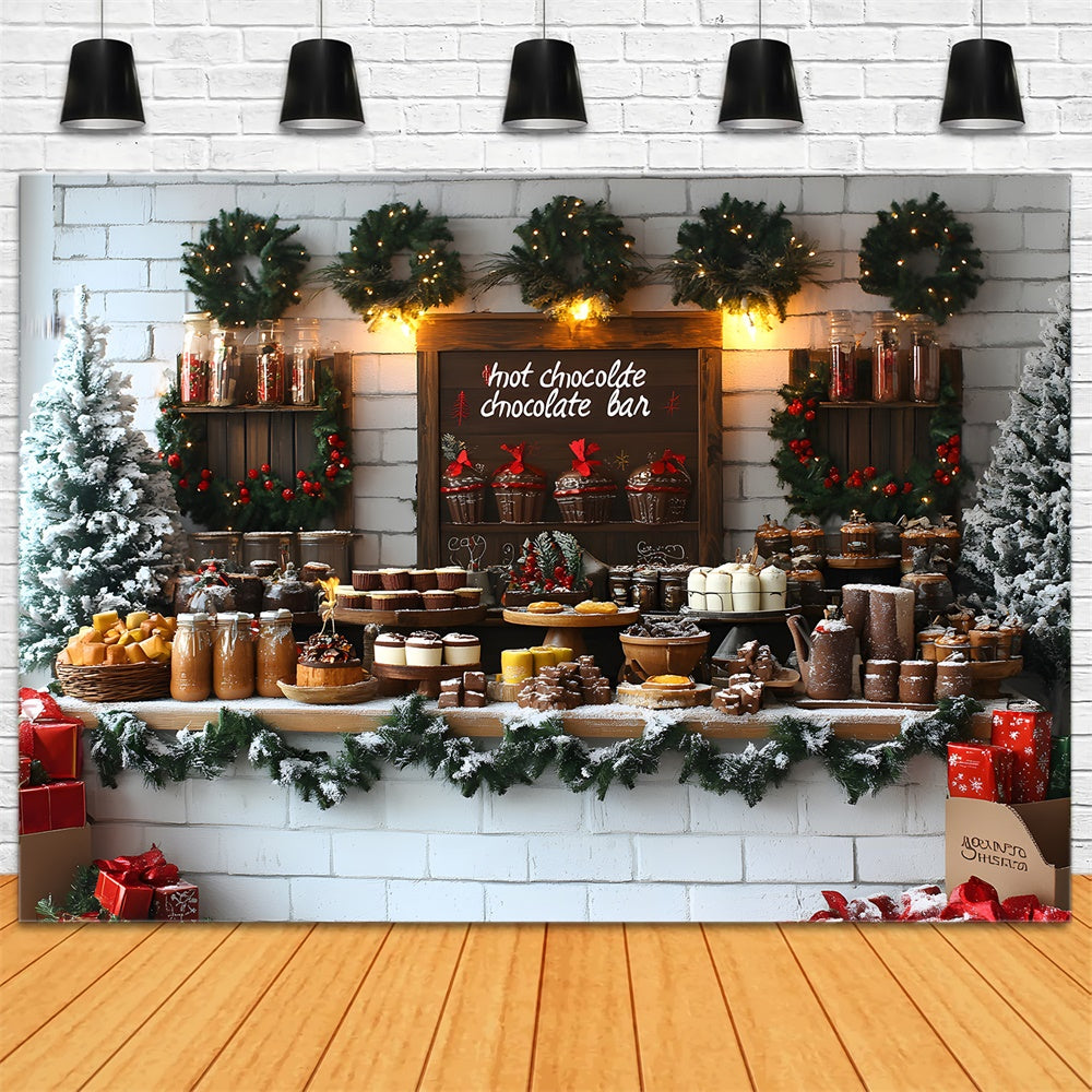 Toile de fond Chocolat Chaud de Noël RR8-45