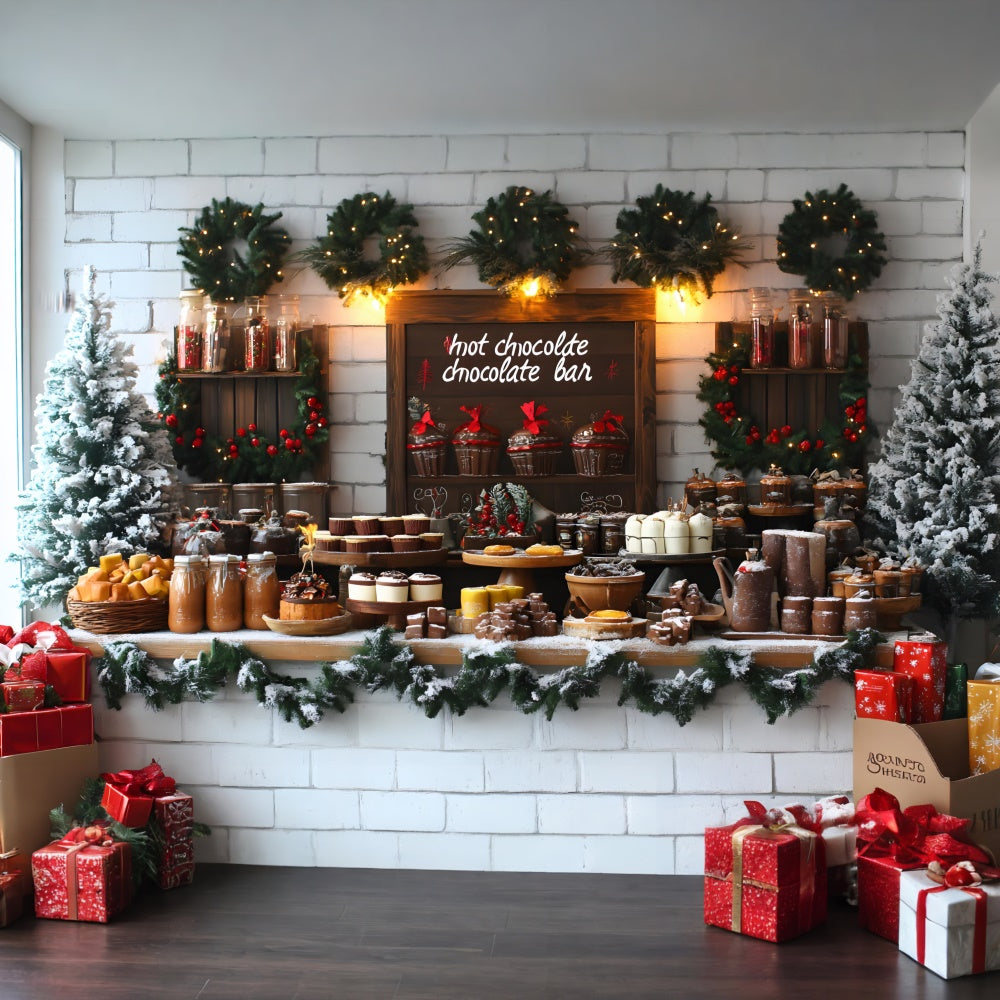 Toile de fond Chocolat Chaud de Noël RR8-45