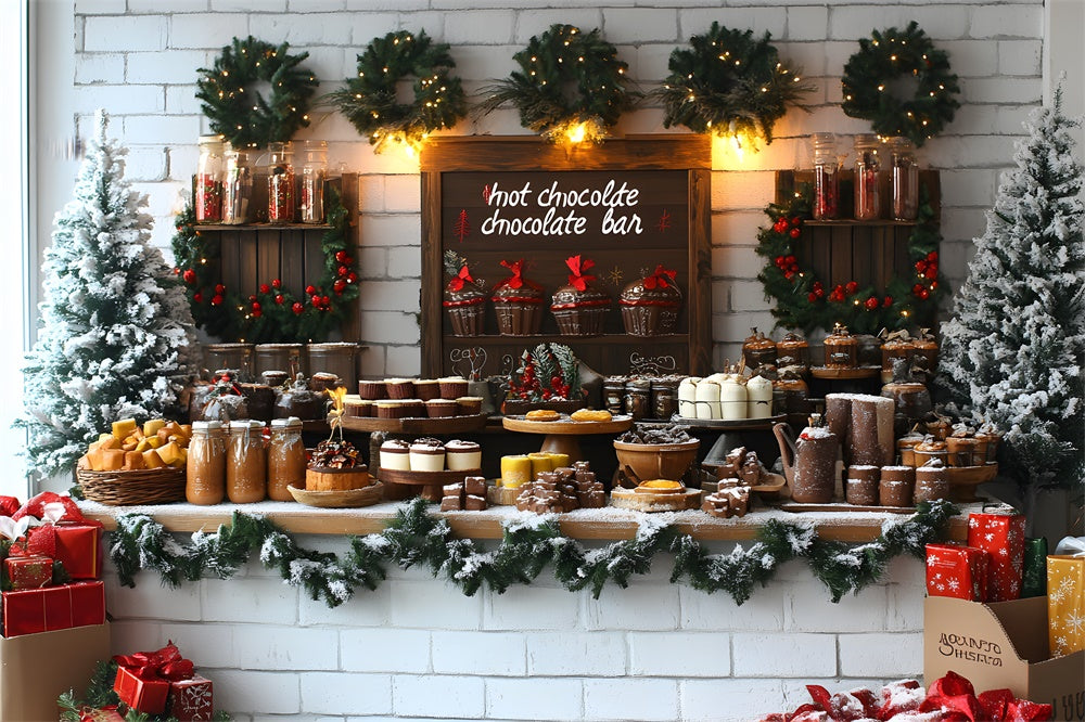 Toile de fond Chocolat Chaud de Noël RR8-45