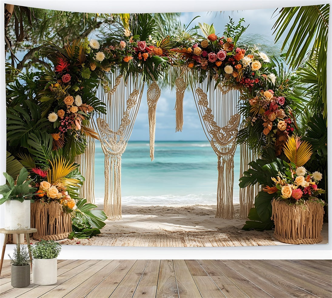 Toile de Fond Floral Bohème en Plumes d'Or Luxueuses RR8-452