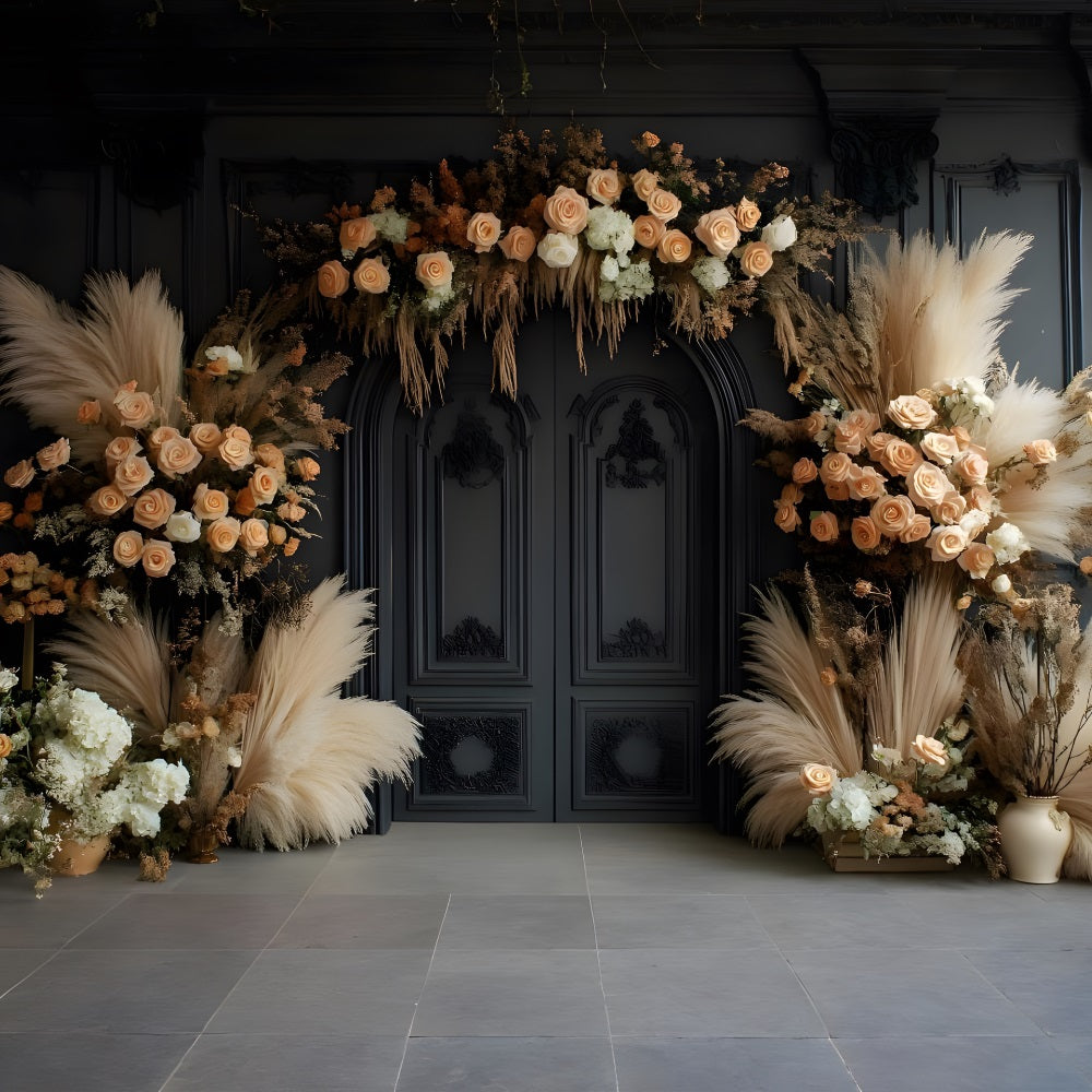 Toile de Fond Arche Florale Vintage Bohème RR8-467