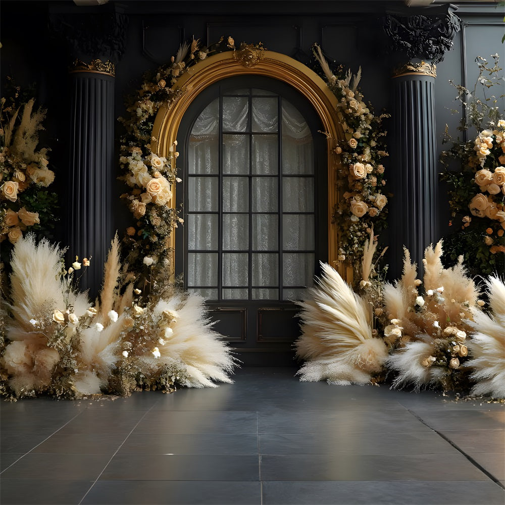 Toile de Fond Arche Bohème Dorée Ornée RR8-488