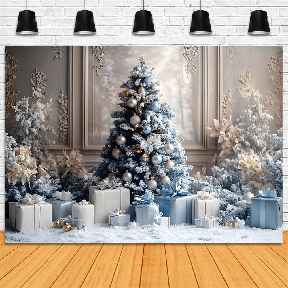 Toile de fond Sapin Cadeaux Mur Rétro de Noël RR8-49