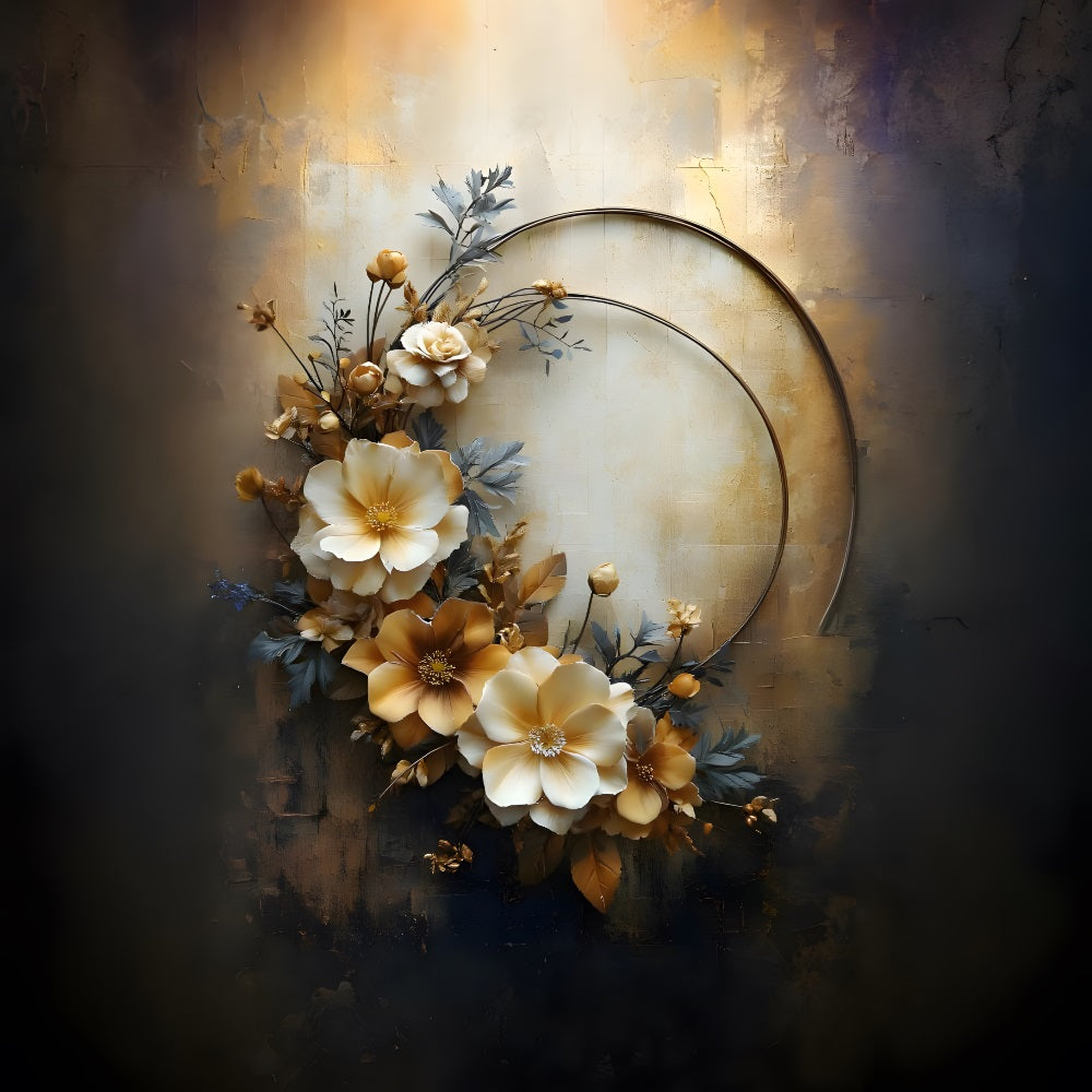 Toile de Fond Velours Vintage et Feuillage Automnal RR8-517