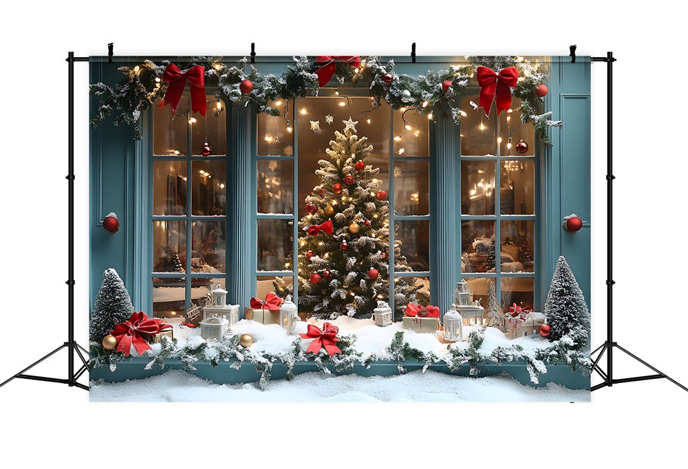 Toile de fond Vitrine de Magasin Illuminée de Noël RR8-59