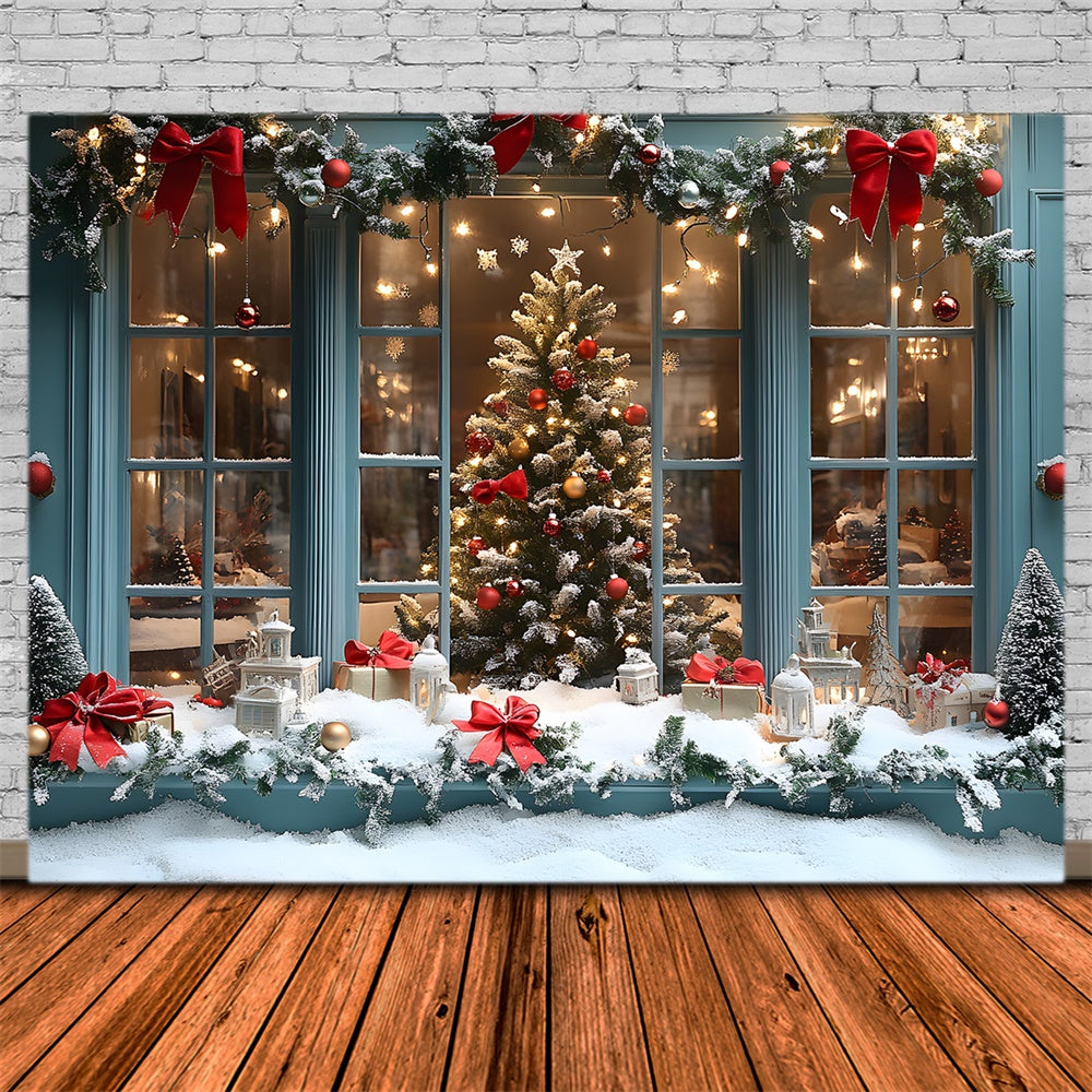 Toile de fond Vitrine de Magasin Illuminée de Noël RR8-59
