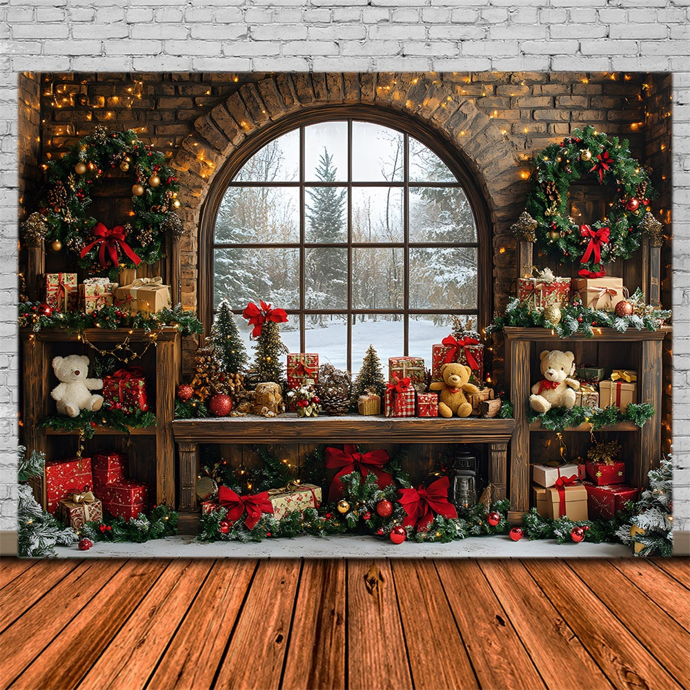 Toile de fond Chambre de Jouets Vue Fenêtre de Noël RR8-68