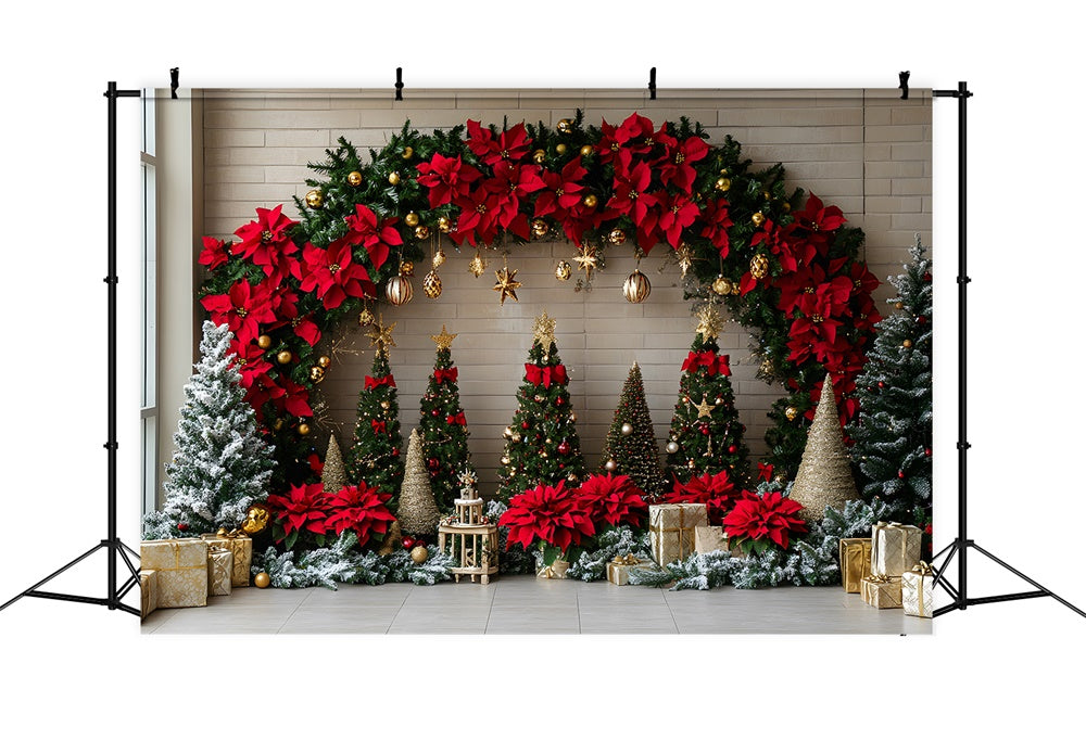 Toile de fond Sapins Guirlandes de Noël RR8-76