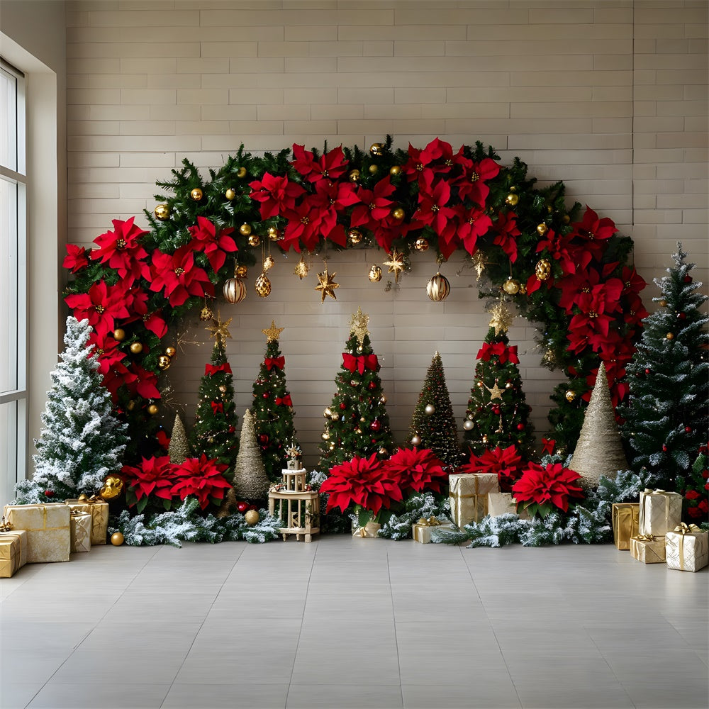 Toile de fond Sapins Guirlandes de Noël RR8-76