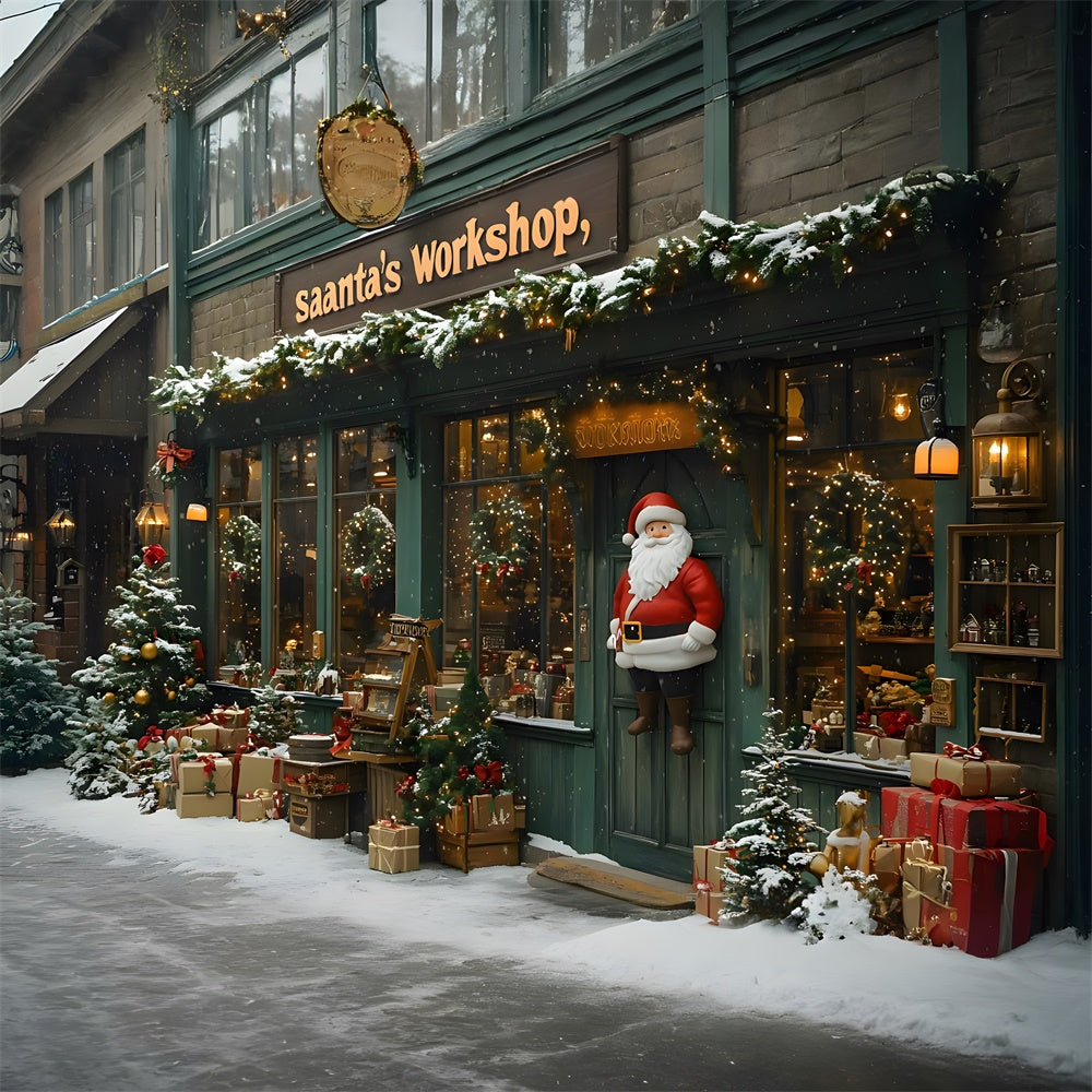 Toile de fond Sapins Atelier du Père Noël RR8-85