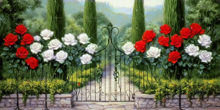 Toile de fond au Théâtre Roses Rouges et Blanches CSH59-T16