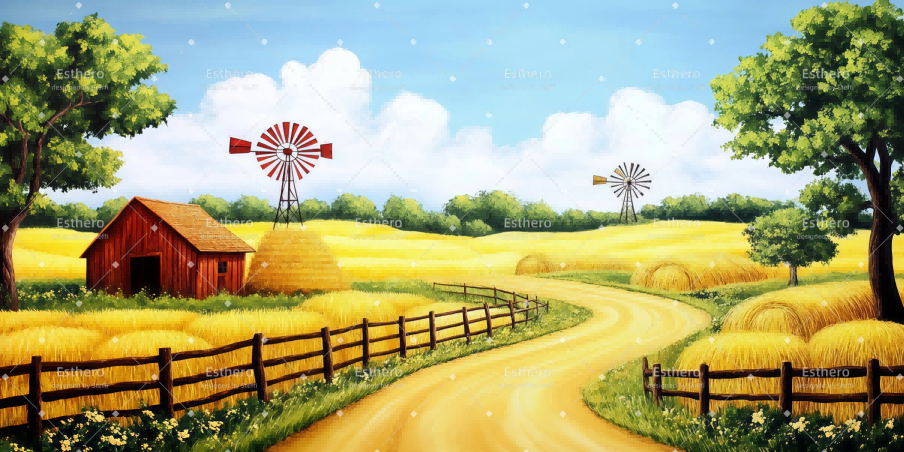 Fond de Scene Photo Champ des épouvantails CSH59-T95