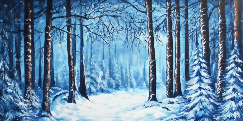 Fond de Scène Forêt enneigée CSH59-T50