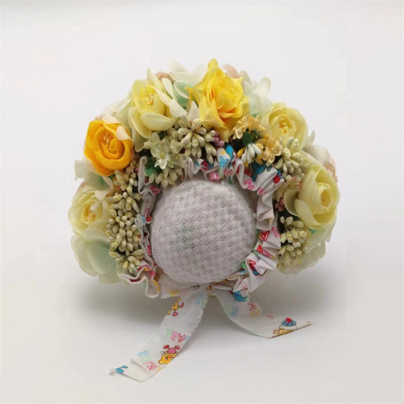 Accessoires pour la photographie de nouveau-nés Coiffe combinée de fleurs colorées TS1