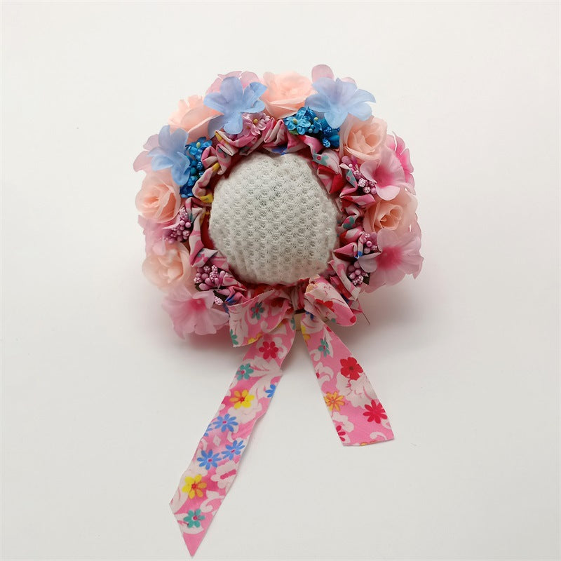 Accessoires pour la photographie de nouveau-nés Coiffe combinée de fleurs colorées TS1