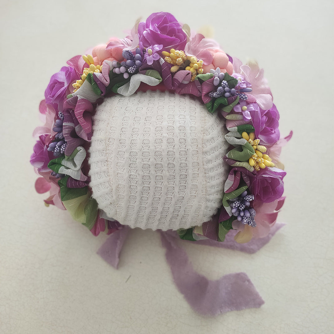 Accessoires pour la photographie de nouveau-nés Coiffe combinée de fleurs colorées TS1