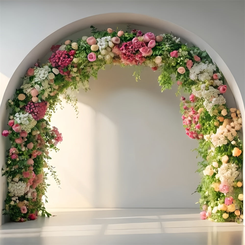Fond Photo Printemps Arche Florale Rose Romantique TWW2-21
