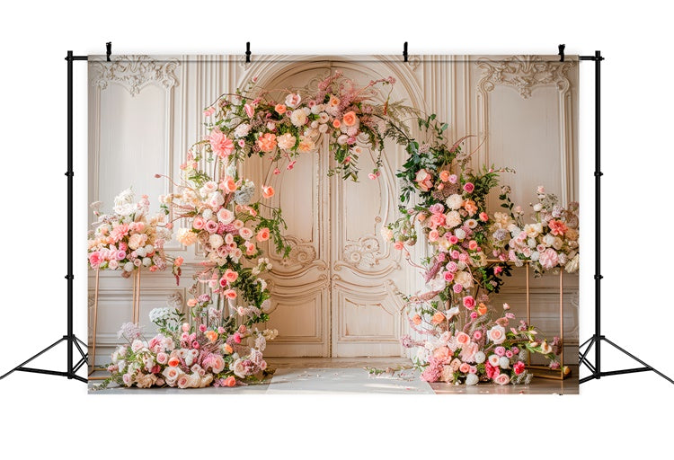Fond Photo Printemps Arche de Mariage Florale Rêveuse TWW2-22