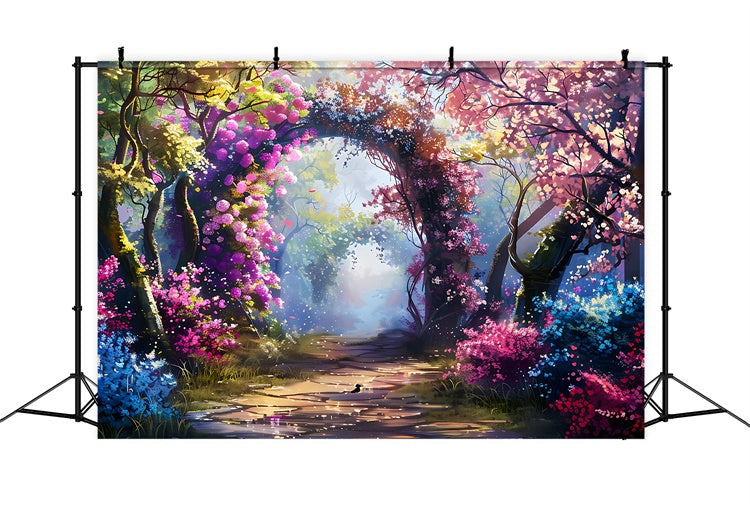 Toile de fond Printemps Tunnel Floral Rêveur Sentier TWW2-24