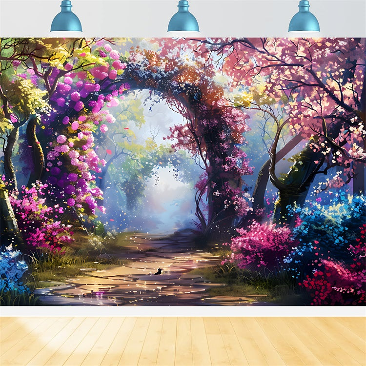Toile de fond Printemps Tunnel Floral Rêveur Sentier TWW2-24