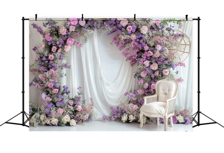 Fond Photo Printemps Arche Mariage Lavande Romantique TWW2-25
