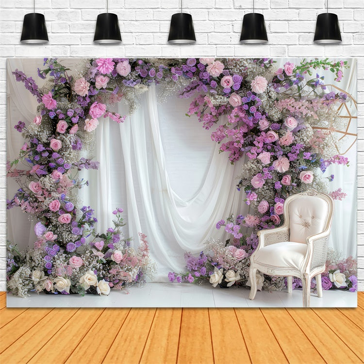 Fond Photo Printemps Arche Mariage Lavande Romantique TWW2-25